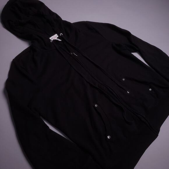 Vintage y2k French Laundry Petite solid studded detail Zip Up hoodie - Picture 3 of 7